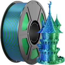 Load image into Gallery viewer, i3DCom Silk PLA 3D Printer Filament, Silk Dual Color Blue Green PLA Filament 1.75+/-0.03mm, Shiny Coextrusion PLA Filament, Color Change 3D Printing Filament 1KG/2.2lb