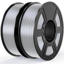 Load image into Gallery viewer, i3DCom Silver Silk PLA Filament Bundle 1.75mm 3D Printer Filament, 2kg Spool (4.4lbs), Dimensional Accuracy +/- 0.03 mm, Fit Most FDM 3D Printer (Silk Silver 2-Pack)