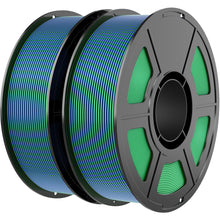 Load image into Gallery viewer, i3DCom Dual Color Silk PLA Filament 1.75mm 3D Printer Filament Bundle, 2kg Spool (4.4lbs), Dimensional Accuracy +/- 0.03 mm, Fit Most FDM 3D Printers (Silk Blue Green 2-Pack)