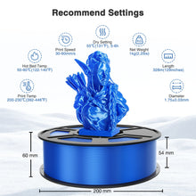 Load image into Gallery viewer, i3DCom Silk Blue PLA Filament 1.75mm, Shiny Silk PLA High Speed 3D Printer Filament, Dimensional Accuracy +/- 0.03mm, 1kg(2.2lb), Fits for Most FDM 3D Printers
