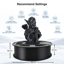 Load image into Gallery viewer, i3DCom Silk Black PLA Filament 1.75mm, Shiny Silk PLA 3D Printer Filament High Speed & Clog-Free, Dimensional Accuracy +/- 0.03mm, 1kg(2.2lb), Fits for Most FDM 3D Printers