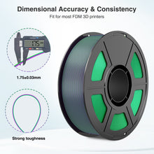 Load image into Gallery viewer, i3DCom Silk PLA 3D Printer Filament, Silk Dual Color Purple Green PLA Filament 1.75+/-0.03mm, Shiny Coextrusion PLA Filament, Color Change 3D Printing Filament 1KG/2.2lb