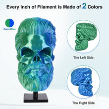 Load image into Gallery viewer, i3DCom Silk PLA 3D Printer Filament, Silk Dual Color Blue Green PLA Filament 1.75+/-0.03mm, Shiny Coextrusion PLA Filament, Color Change 3D Printing Filament 1KG/2.2lb