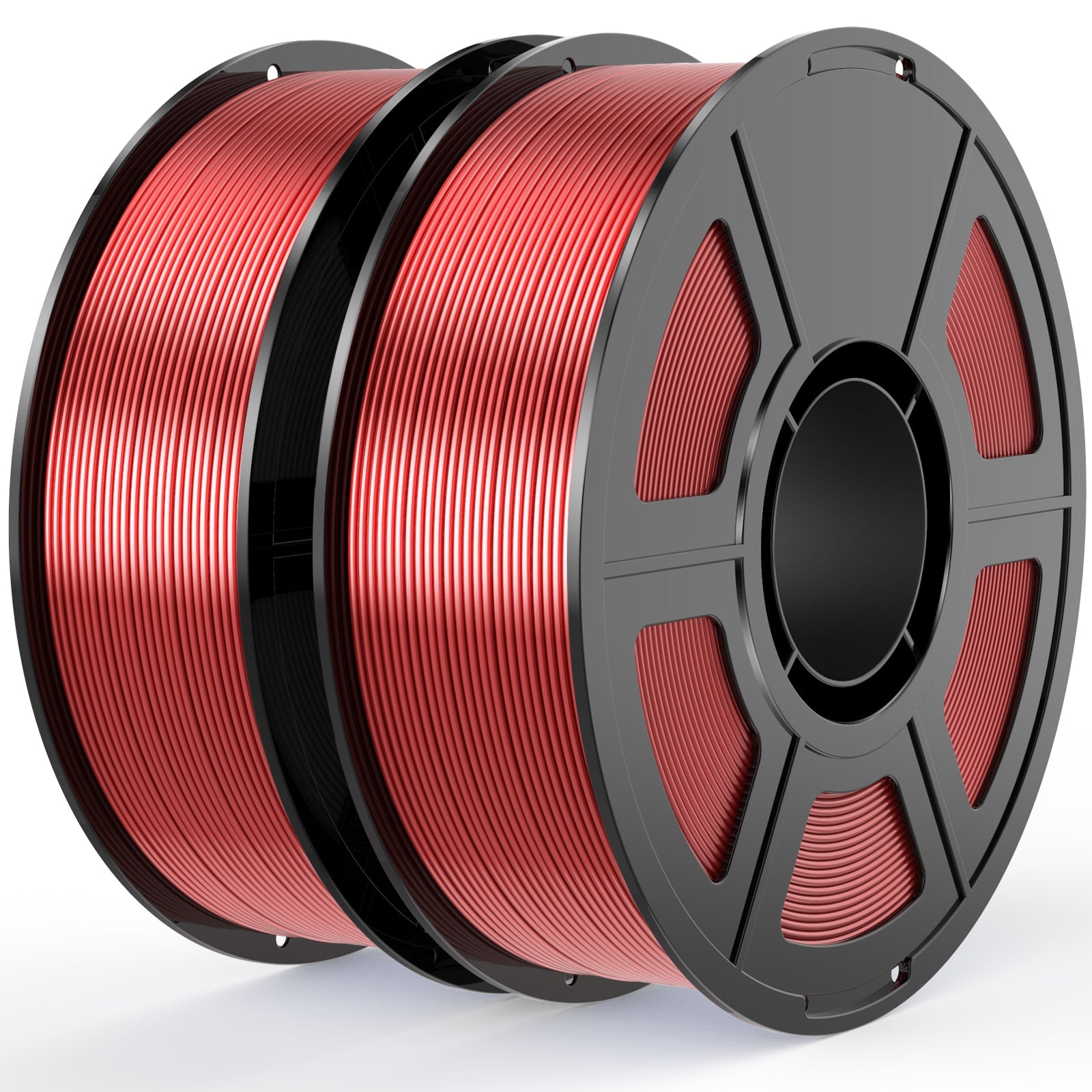 i3DCom Red Silk PLA Filament Bundle 1.75mm 3D Printer Filament Bundle, 2kg Spool (4.4lbs), Dimensional Accuracy +/- 0.03 mm, Fit Most FDM 3D Printer (Silk Red 2-Pack)