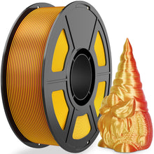 Load image into Gallery viewer, i3DCom Silk PLA 3D Printer Filament, Silk Dual Color Red Bright Gold PLA Filament 1.75+/-0.03mm, Shiny Coextrusion PLA Filament, Color Change 3D Printing Filament 1KG/2.2lb
