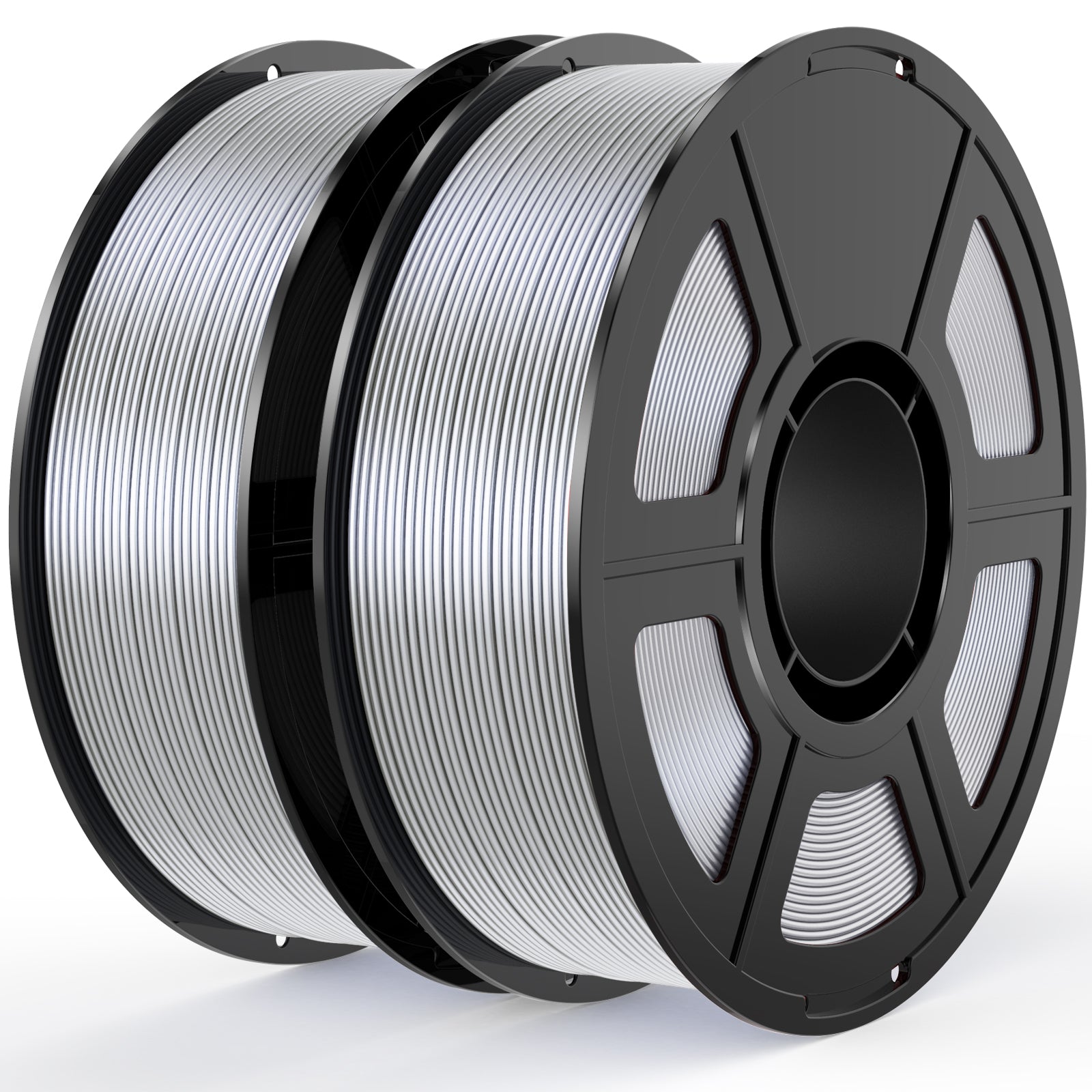 i3DCom Silver Silk PLA Filament Bundle 1.75mm 3D Printer Filament, 2kg Spool (4.4lbs), Dimensional Accuracy +/- 0.03 mm, Fit Most FDM 3D Printer (Silk Silver 2-Pack)
