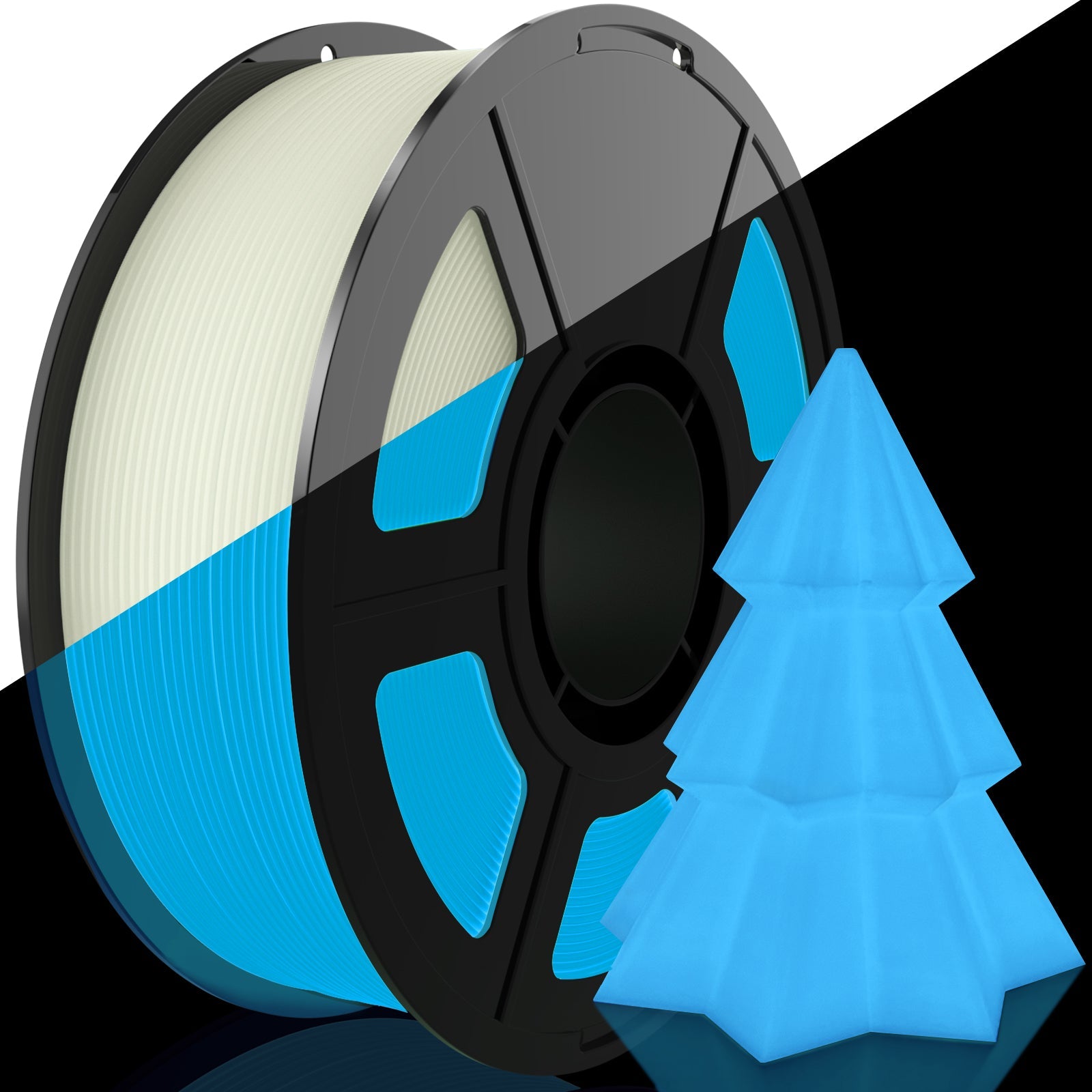 i3DCom Glow in The Dark PLA Filament 1.75mm 3D Printer Filament, 1kg Spool (2.2lbs), Dimensional Accuracy +/- 0.03 mm, Fit Most FDM 3D Printer (Glow Blue)