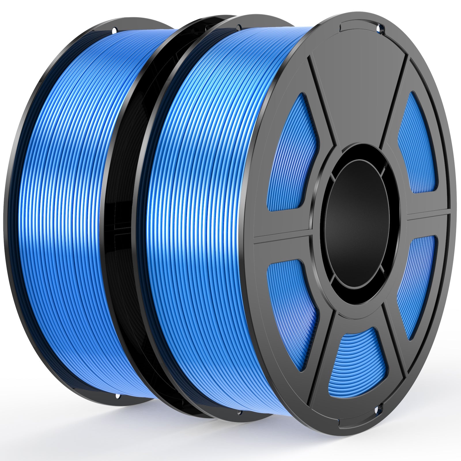 i3DCom Sky Blue Silk PLA Filament Bundle 1.75mm 3D Printer Filament, 2kg Spool (4.4lbs), Dimensional Accuracy +/- 0.03 mm, Fit Most FDM 3D Printer (Silk Sky Blue 2-Pack)