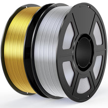 Load image into Gallery viewer, i3DCom Silk PLA Filament Bundle 1.75mm 3D Printer Filament 2-Pack, 2kg Spool (4.4lbs), Dimensional Accuracy +/- 0.03 mm, Fit Most FDM 3D Printer (Silk Gold+Silk Silver)
