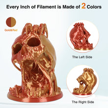 Load image into Gallery viewer, i3DCom Silk PLA 3D Printer Filament, Silk Dual Color Gold Red PLA Filament 1.75+/-0.03mm, Shiny Coextrusion PLA Filament, Color Change 3D Printing Filament 1KG/2.2lb
