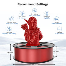 Load image into Gallery viewer, i3DCom Silk Red PLA Filament 1.75mm, Shiny Silk PLA 3D Printer Filament High Speed &amp; Clog-Free, Accuracy +/- 0.03mm, 1kg(2.2lb), Fits for Most FDM 3D Printers

