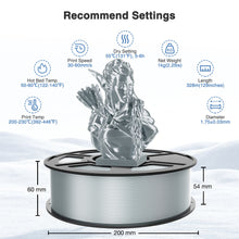 Load image into Gallery viewer, i3DCom Silk Silver Grey PLA Filament 1.75mm, Shiny Silk PLA 3D Printer Filament High Speed &amp; Clog-Free, Dimensional Accuracy +/- 0.03mm, 1kg(2.2lb), Fits for Most FDM 3D Printers
