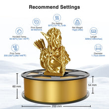 Load image into Gallery viewer, i3DCom Silk Gold PLA Filament 1.75mm, Shiny Silk PLA 3D Printer Filament High Speed &amp; Clog-Free, Dimensional Accuracy +/- 0.03mm, 1kg(2.2lb), Fits for Most FDM 3D Printers
