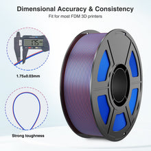 Load image into Gallery viewer, i3DCom Silk PLA 3D Printer Filament, Silk Dual Color Blue Rose Red PLA Filament 1.75+/-0.03mm, Shiny Coextrusion PLA Filament, Color Change 3D Printing Filament 1KG/2.2lb
