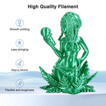 Load image into Gallery viewer, i3DCom Silk Green PLA Filament 1.75mm, Shiny Silk PLA 3D Printer Filament High Speed &amp; Clog-Free, Accuracy +/- 0.03mm, 1kg(2.2lb), Fits for Most FDM 3D Printers
