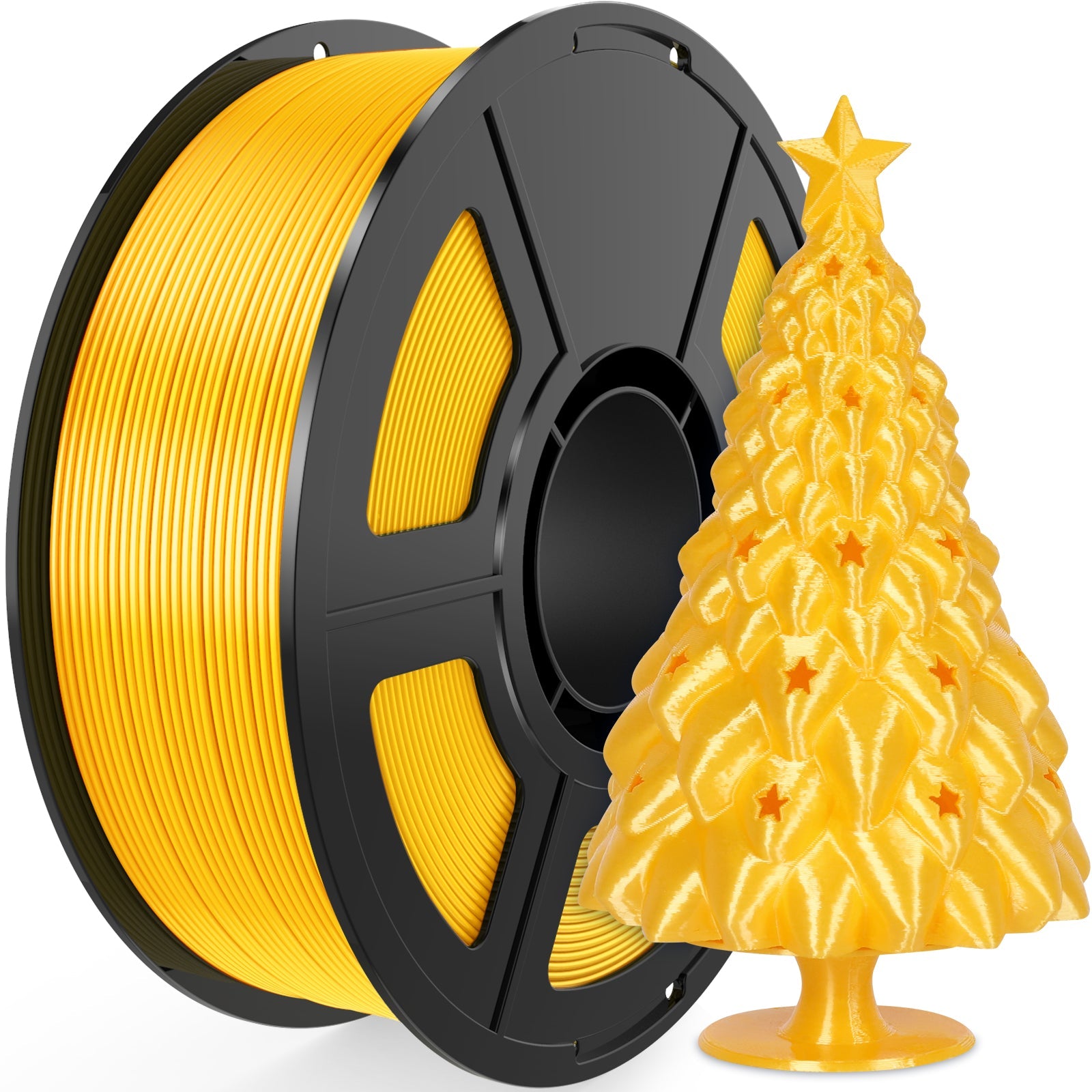 i3DCom Silk Bright Gold PLA Filament 1.75mm, Shiny Silk PLA 3D Printer Filament High Speed & Clog-Free, Dimensional Accuracy +/- 0.03mm, 1kg(2.2lb), Fits for Most FDM 3D Printers