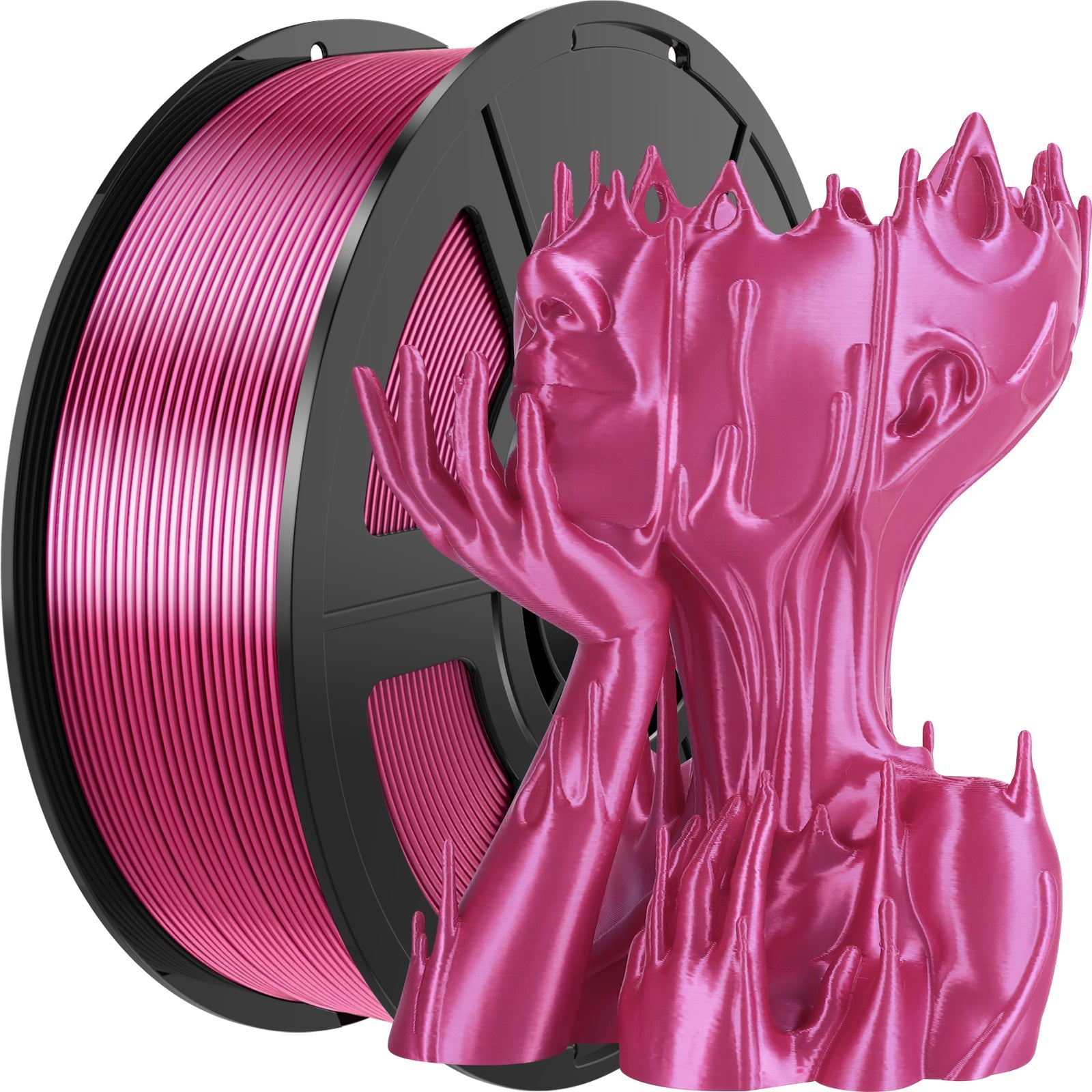 i3DCom Silk Rose Red PLA Filament 1.75mm, Shiny Silk PLA 3D Printer Filament High Speed & Clog-Free, Dimensional Accuracy +/- 0.03mm, 1kg(2.2lb), Fits for Most FDM 3D Printers