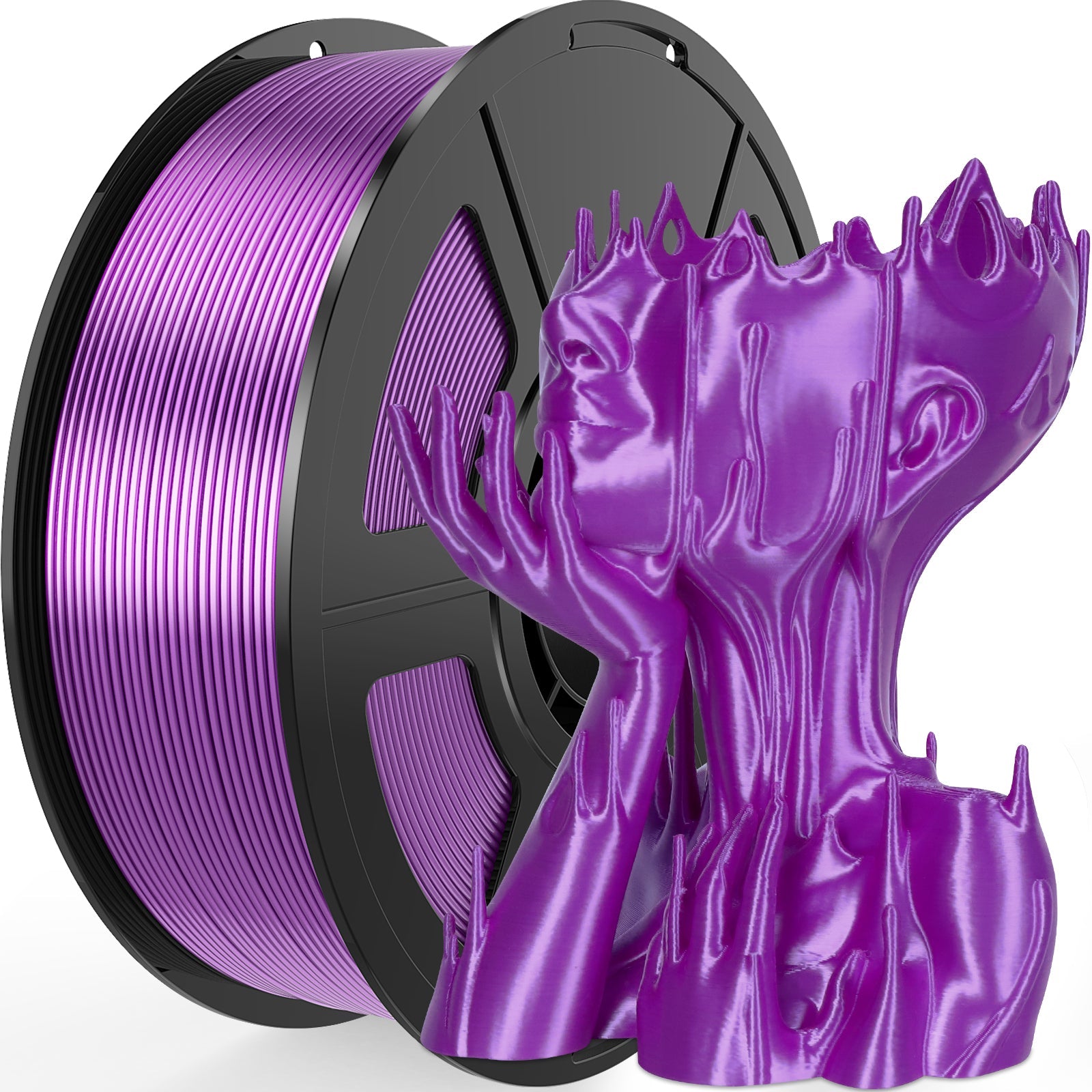 i3DCom Silk Purple PLA Filament 1.75mm, Shiny Silk PLA 3D Printer Filament High Speed & Clog-Free, Dimensional Accuracy +/- 0.03mm, 1kg(2.2lb), Fits for Most FDM 3D Printers