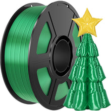 Load image into Gallery viewer, i3DCom Silk Green PLA Filament 1.75mm, Shiny Silk PLA 3D Printer Filament High Speed &amp; Clog-Free, Accuracy +/- 0.03mm, 1kg(2.2lb), Fits for Most FDM 3D Printers

