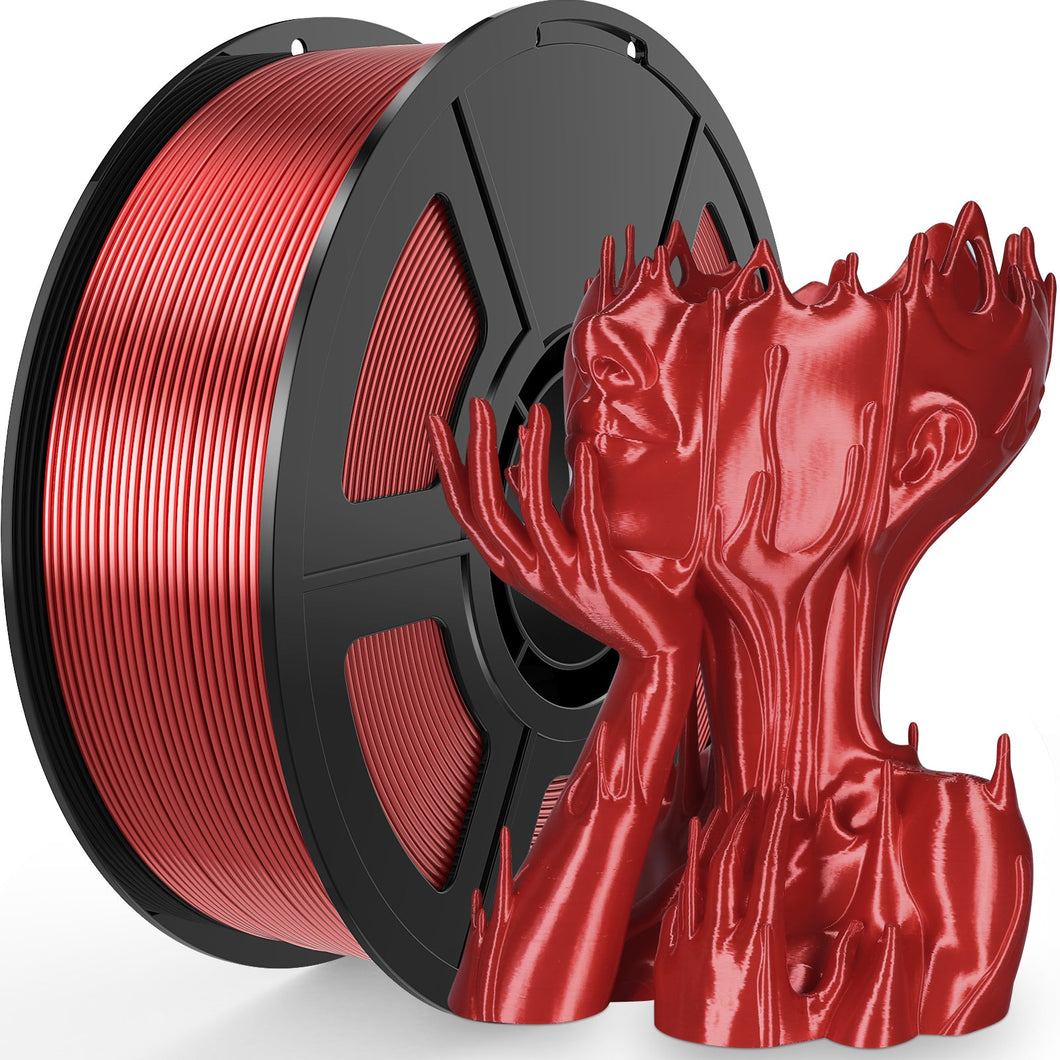 i3DCom Silk Red PLA Filament 1.75mm, Shiny Silk PLA 3D Printer Filament High Speed & Clog-Free, Accuracy +/- 0.03mm, 1kg(2.2lb), Fits for Most FDM 3D Printers