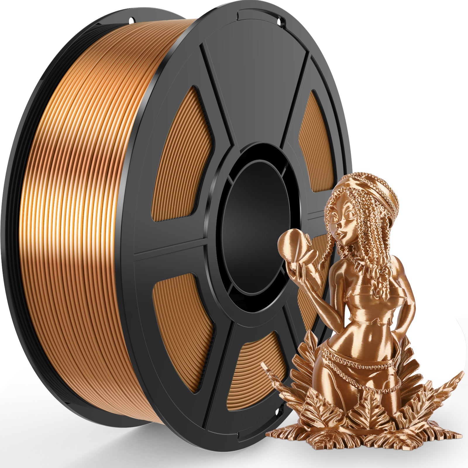i3DCom Silk Red Copper PLA Filament 1.75mm, Shiny Silk PLA 3D Printer Filament High Speed & Clog-Free, Dimensional Accuracy +/- 0.03mm, 1kg(2.2lb), Fits for Most FDM 3D Printers