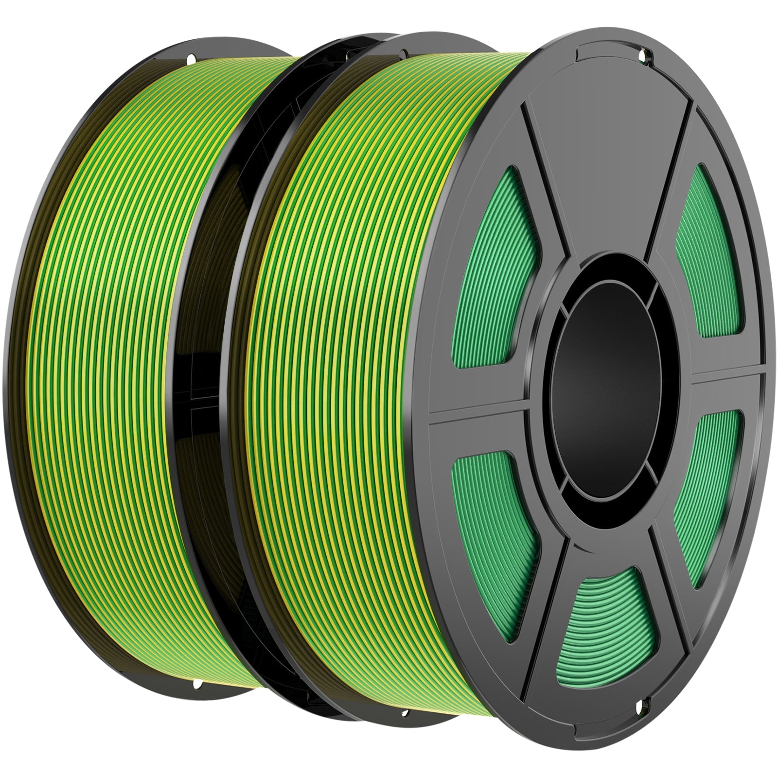 i3DCom Dual Color Silk PLA Filament 1.75mm 3D Printer Filament Bundle, 2kg Spool (4.4lbs), Dimensional Accuracy +/- 0.03 mm, Fit Most FDM 3D Printers (Silk Yellow Green 2-Pack)